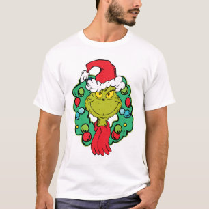 Grinch   Christmas Holiday Wreath T-Shirt