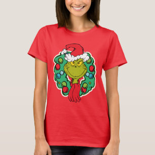 Grinch   Christmas Holiday Wreath T-Shirt