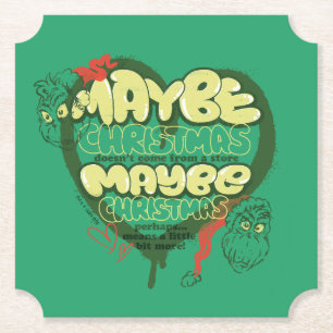 Grinch   Christmas Quote Paper Coaster