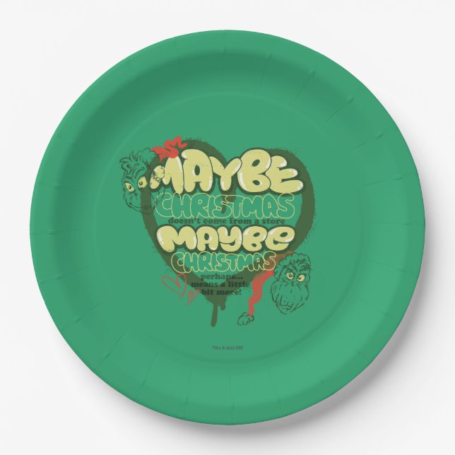 Grinch | Christmas Quote Paper Plate (Front)