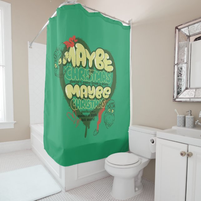Grinch | Christmas Quote Shower Curtain (In Situ)