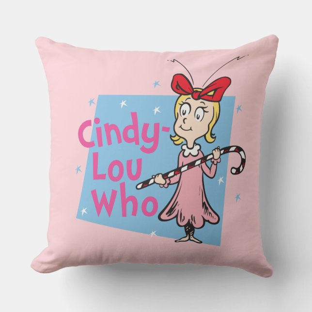 Grinch | Cindy-Lou Who - Candy Cane Cushion (Front)