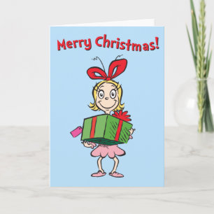 Grinch   Cindy-Lou Who - Holding Present Holiday Card