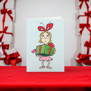 Grinch   Cindy-Lou Who - Holding Present Holiday Card