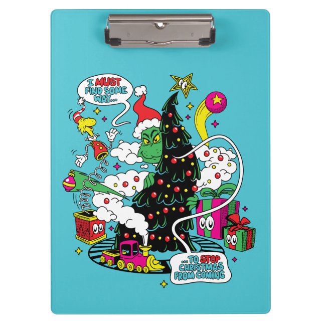 Grinch Colourful Christmas Graphic Clipboard (Front)