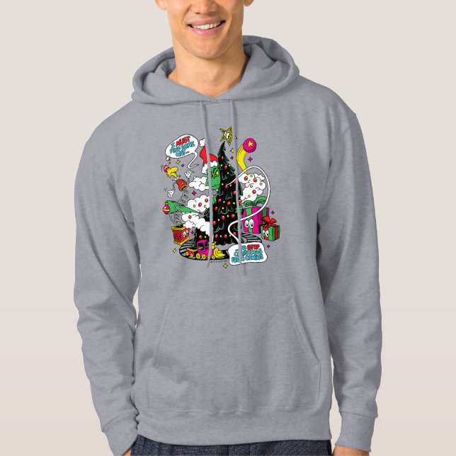Grinch Colourful Christmas Graphic Hoodie (Front)