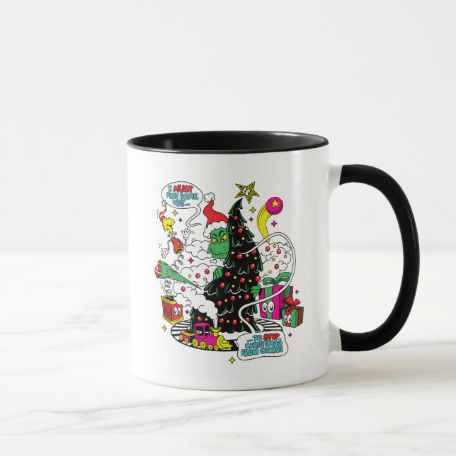 Grinch Colourful Christmas Graphic Mug (Right)