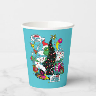 Grinch Colourful Christmas Graphic Paper Cups