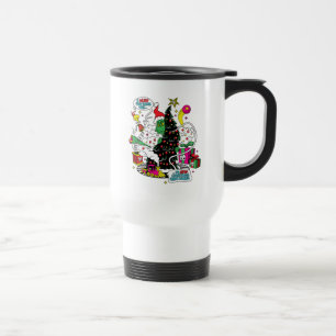 Grinch Colourful Christmas Graphic Travel Mug