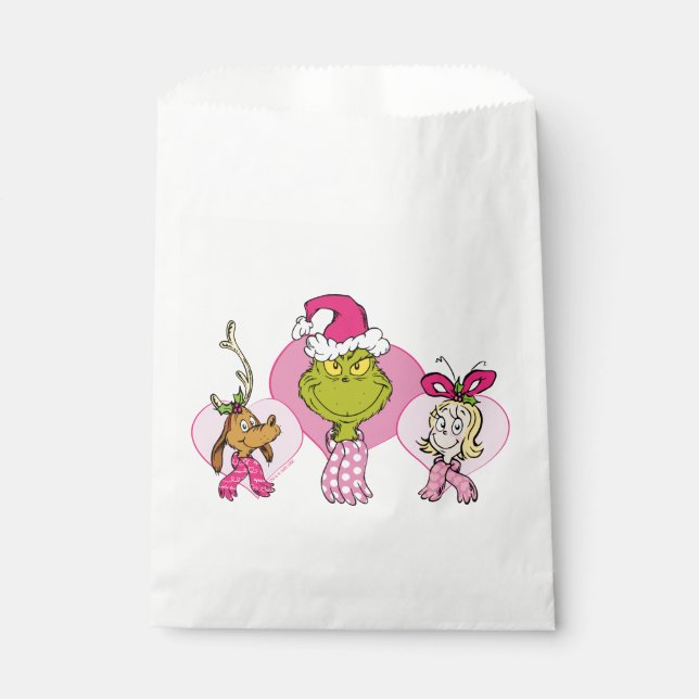 Grinch Crew in Pink Valentine's Portrait Favour Bags (Front)