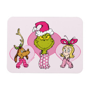 Grinch Crew in Pink Valentine's Portrait Magnet