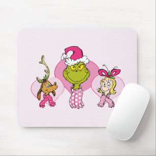 Grinch Crew in Pink Valentine's Portrait Mouse Mat