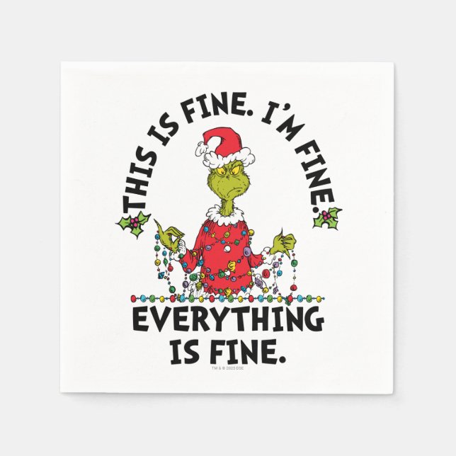Grinch | Everything is Fine Napkin (Front)
