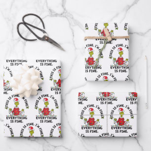 Grinch   Everything is Fine Wrapping Paper Sheet