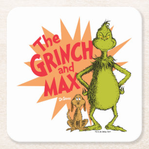 Grinch Grinch & Max Starburst Square Paper Coaster
