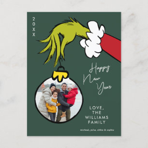 Grinch   Happy New Year - Holiday Photo Postcard
