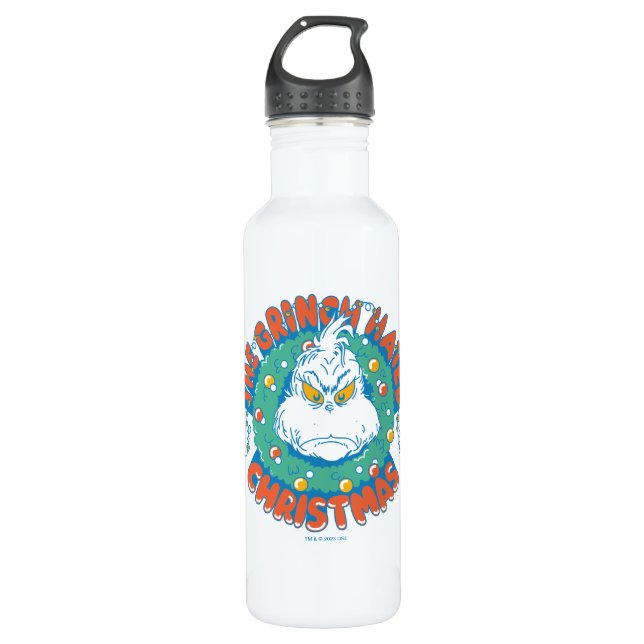 Grinch Hated Christmas 710 Ml Water Bottle (Front)