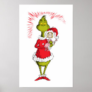 Grinch Holds Cindy Lou Who Poster