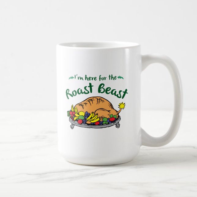 Grinch | I'm Here for the Roast Beast Quote Coffee Mug (Right)