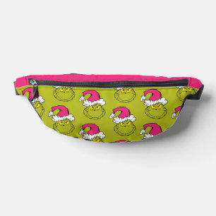 Grinch in Pink Santa Hat Bum Bags