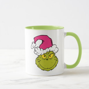 Grinch in Pink Santa Hat Mug