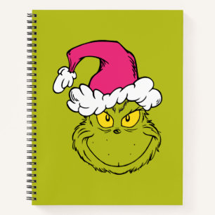 Grinch in Pink Santa Hat Notebook