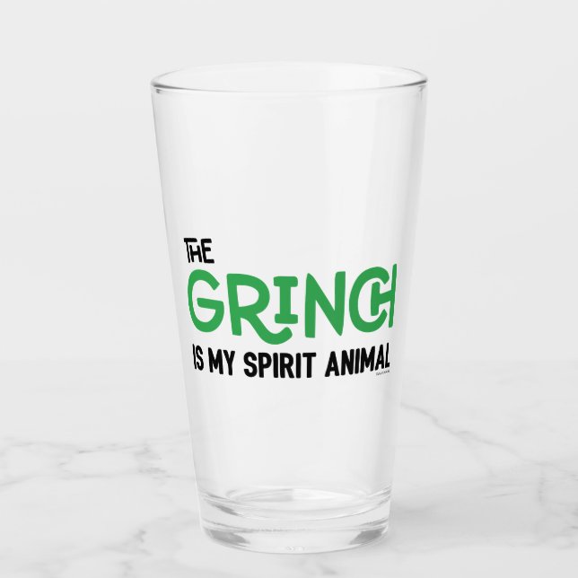Grinch is my Spirit Animal Quote Glass (Front)