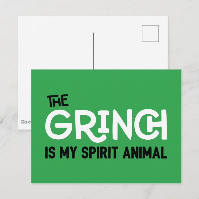 Grinch is my Spirit Animal Quote Postcard (Front/Back)