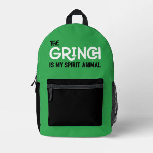Grinch is my Spirit Animal Quote Printed Backpack