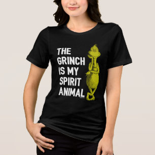 Grinch is my Spirit Animal T-Shirt Quote Tri-Blend Shirt