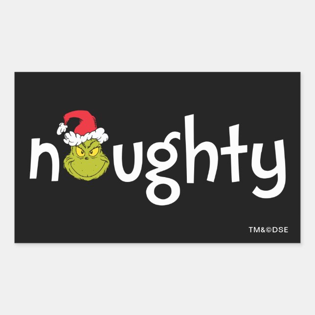 Grinch is Naughty Rectangular Sticker (Front)