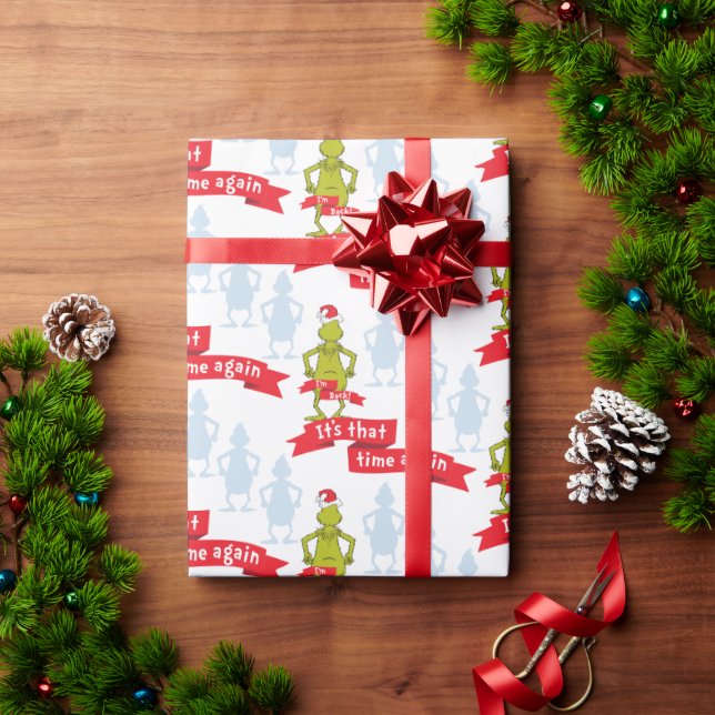 Grinch | It's that Time Again Pattern Wrapping Paper (Holiday Gift)