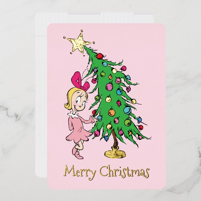 Grinch | I've Been Cindy-Lou Who Good Foil Holiday Card (Envelope)