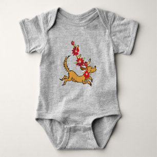 Grinch Max Christmas Pointsettia Baby Bodysuit
