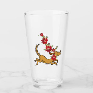 Grinch Max Christmas Pointsettia Glass