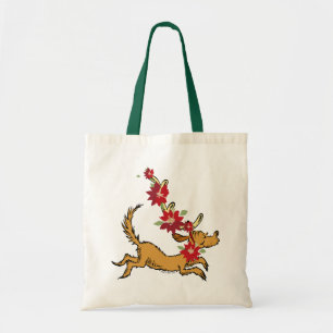 Grinch   Max Christmas Pointsettia Tote Bag