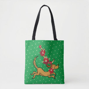 Grinch Max Christmas Pointsettia Tote Bag
