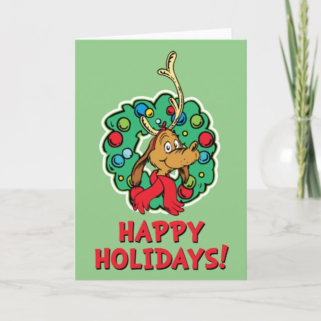 Grinch | Max Christmas Wreath Holiday Card (Front)