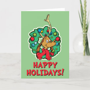 Grinch   Max Christmas Wreath Holiday Card