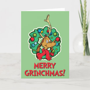 Grinch   Max Christmas Wreath Holiday Card