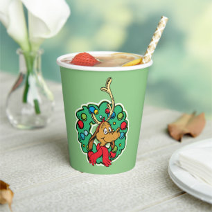 Grinch Max Christmas Wreath Paper Cups