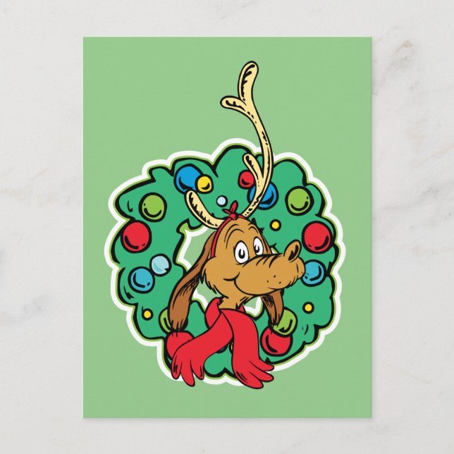 Grinch | Max Christmas Wreath Postcard (Front)