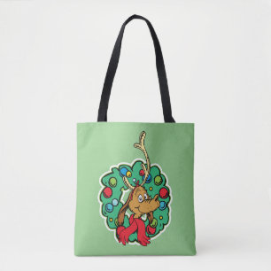 Grinch Max Christmas Wreath Tote Bag
