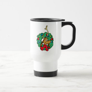 Grinch Max Christmas Wreath Travel Mug