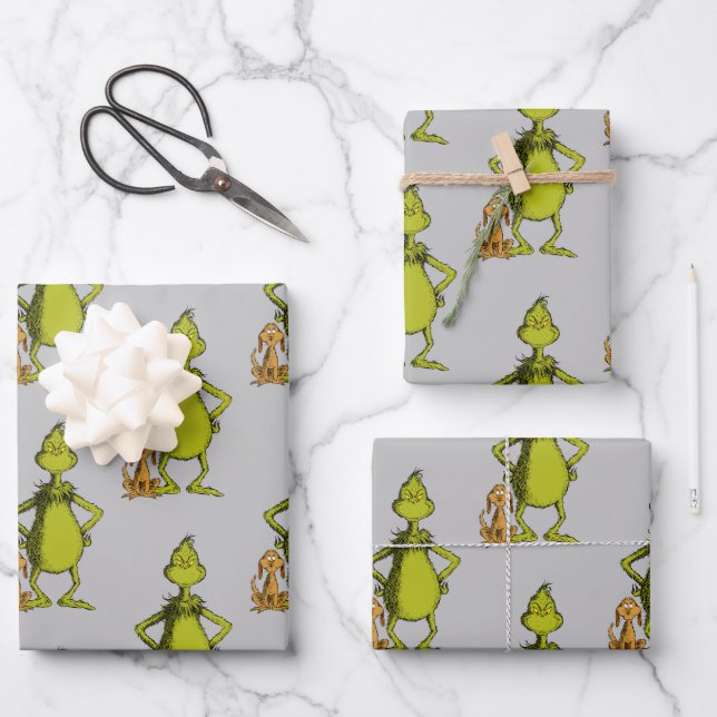 Grinch | Max & Grinch Stance Wrapping Paper Sheet (Front)