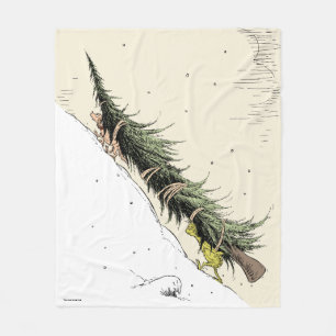 Grinch & Max Return the Christmas Tree Fleece Blanket