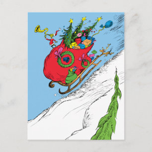 Grinch & Max Runaway Sleigh Holiday Postcard