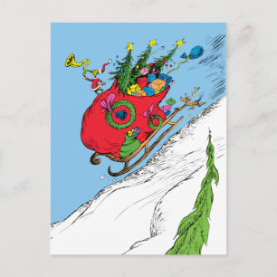 Grinch & Max Runaway Sleigh Postcard