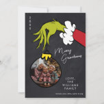 Grinch Merry Grinchmas Family Photo Christmas<br><div class="desc">Celebrate the Holidays with Grinch this year! This chalkboard holiday card features the text "Merry Grinchmas" and the iconic Grinch hand. Personalise by adding your favourite family photo,  and names.</div>