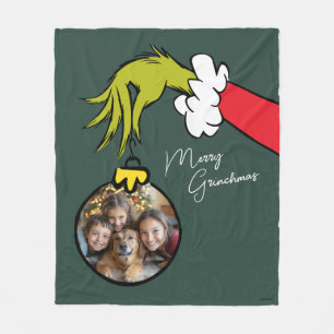 Grinch Merry Grinchmas Family Photo Christmas Flee Fleece Blanket
